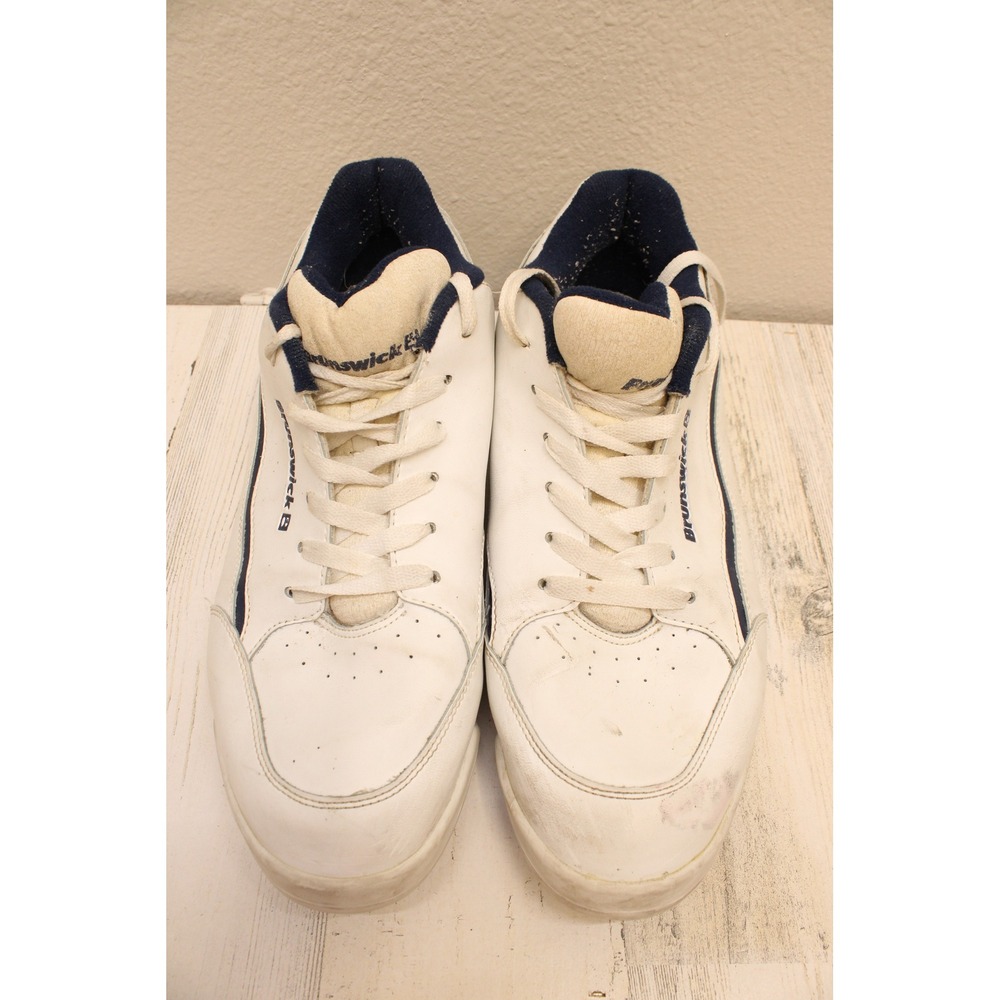 Brunswick Challenger Bowling Shoes Mens 11 White Navy Blue Athletic Sporty